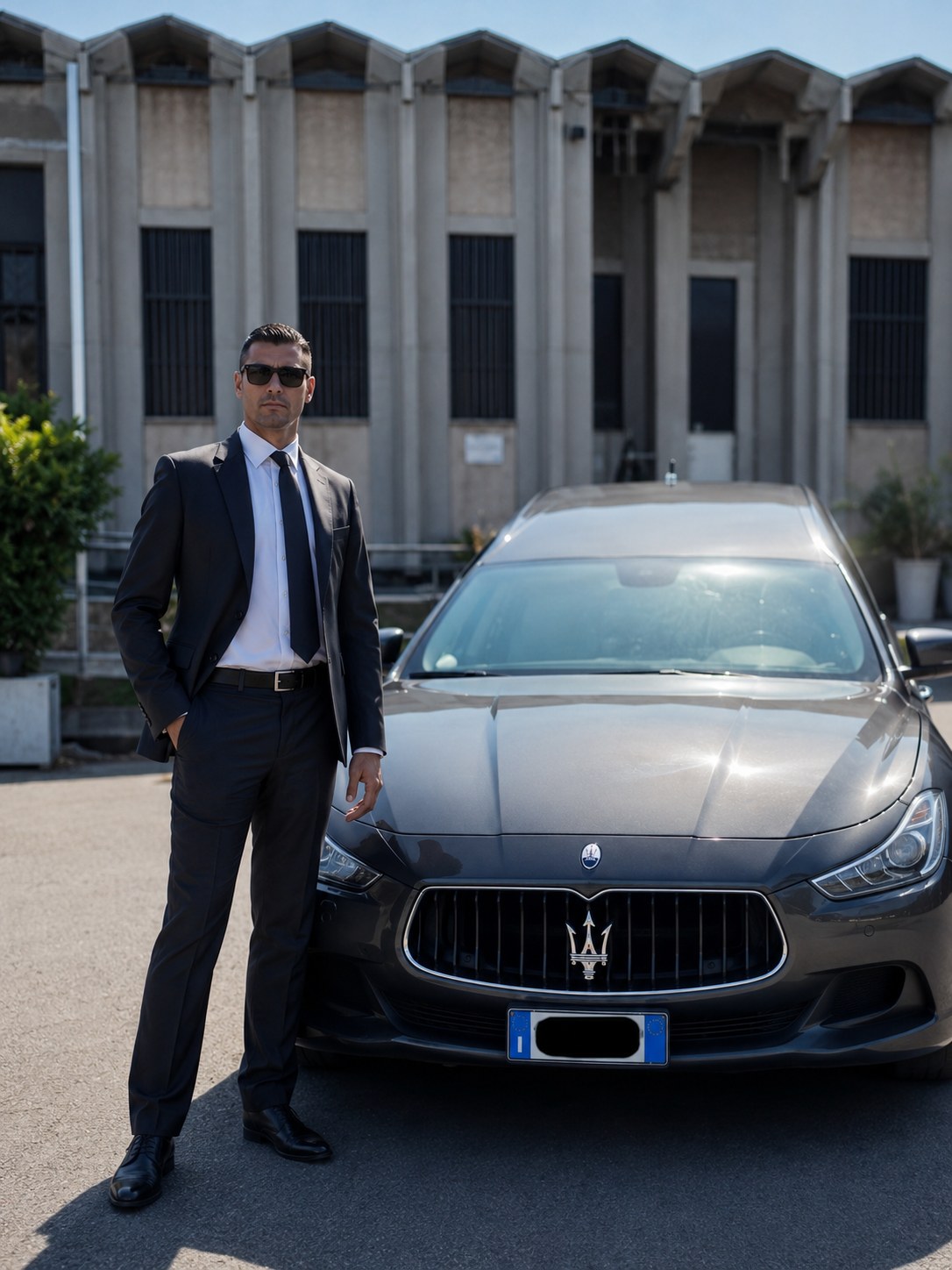 Servizio funebre con auto Maserati e personale elegante